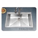 Houzer BLS-3322 Drop In Single Basin Stainless Steel Kitchen Sink