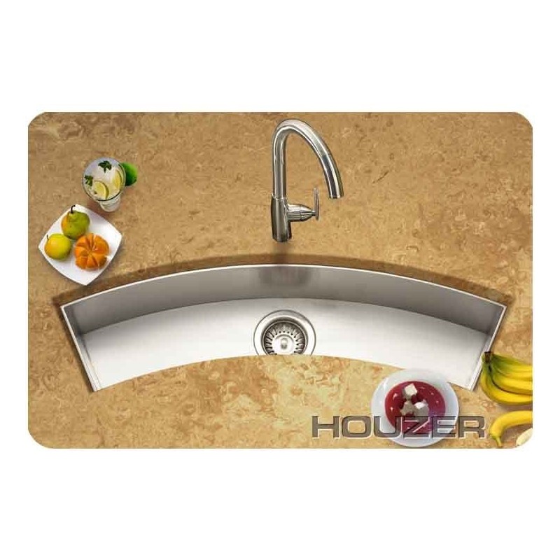 Houzer CTC-3312 Undermount Curved Single Basin Bar Sink