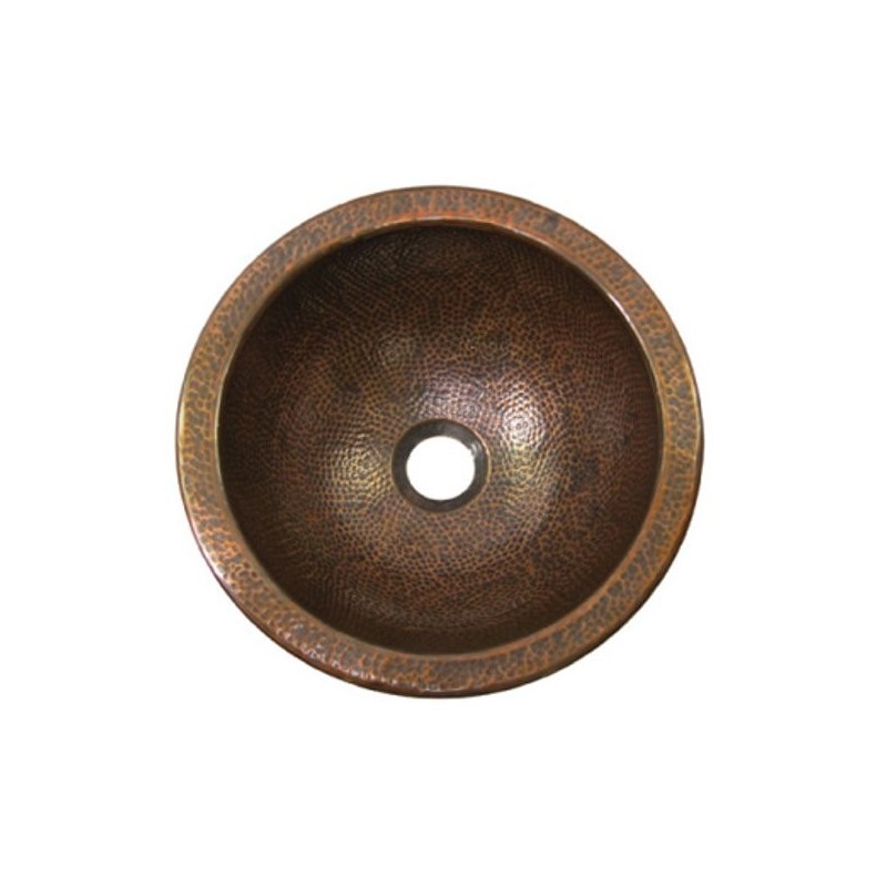 Houzer HW-BAB1RF Undermount Hand Hammered Copper Bathroom Sink in Antique Copper Finish