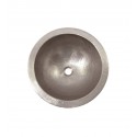 Houzer HW-AUG2RF Undermount Round Hand Hammered Copper Bathroom Sink in Pewter Finish