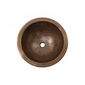 Houzer HW-AUG1RF Undermount Round Hand Hammered Copper Bathroom Sink in Antique Copper Finish
