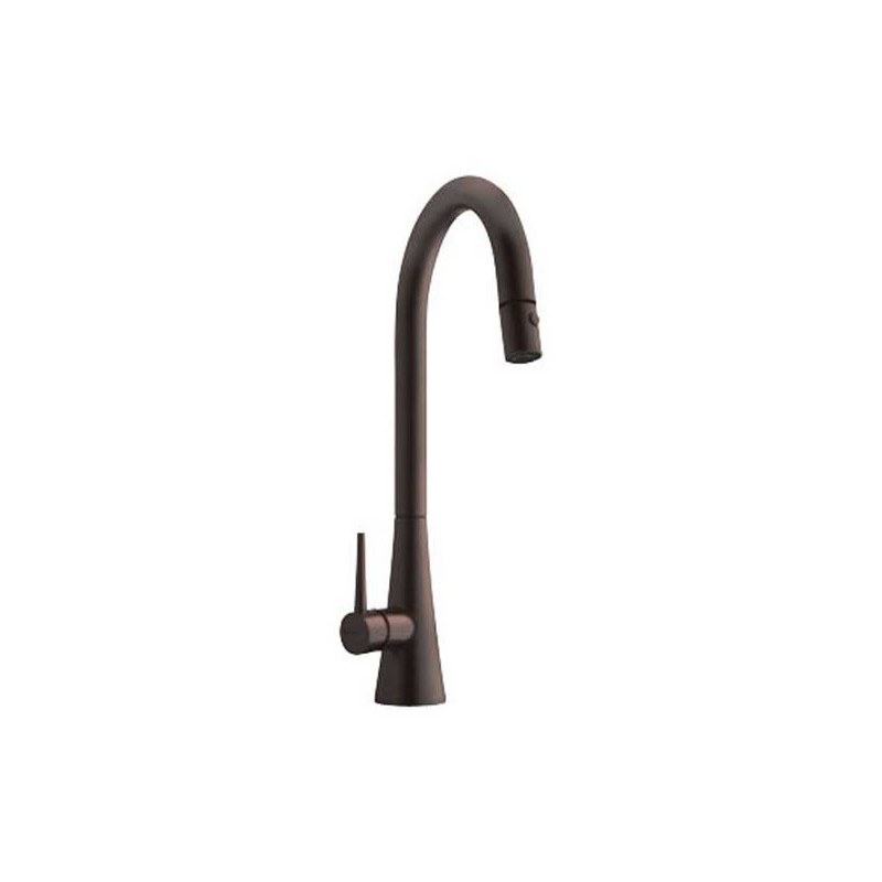 Franke FF2560 Old World Bronze Pulldown Spray High Arch Kitchen Faucet