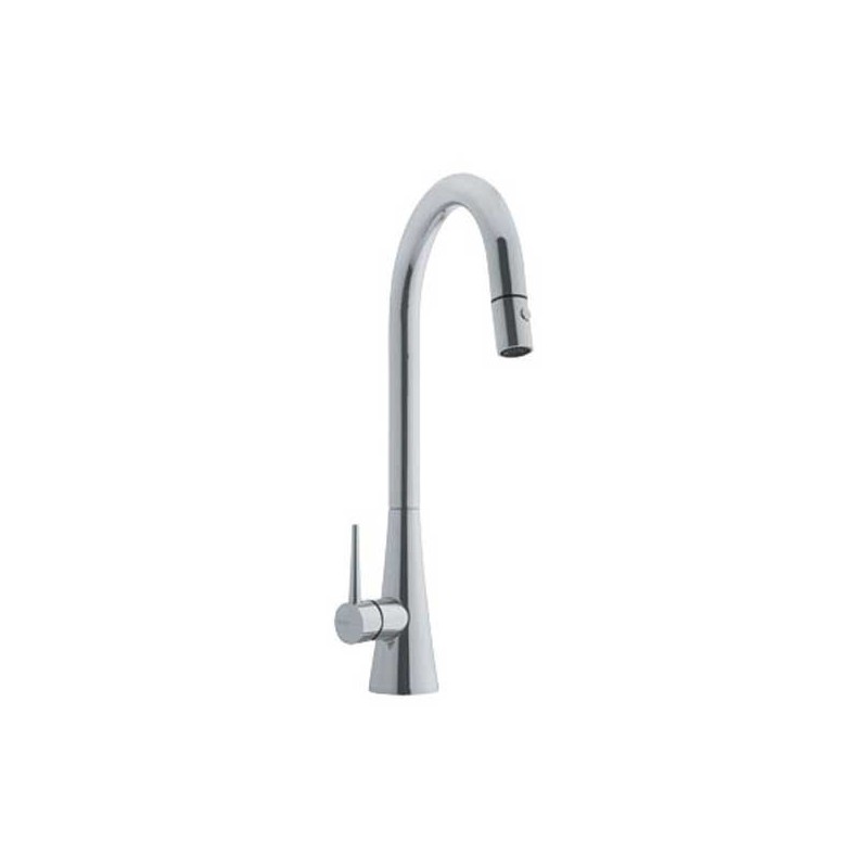 Franke FF2580 Satin Nickel Pulldown Spray High Arch Kitchen Faucet