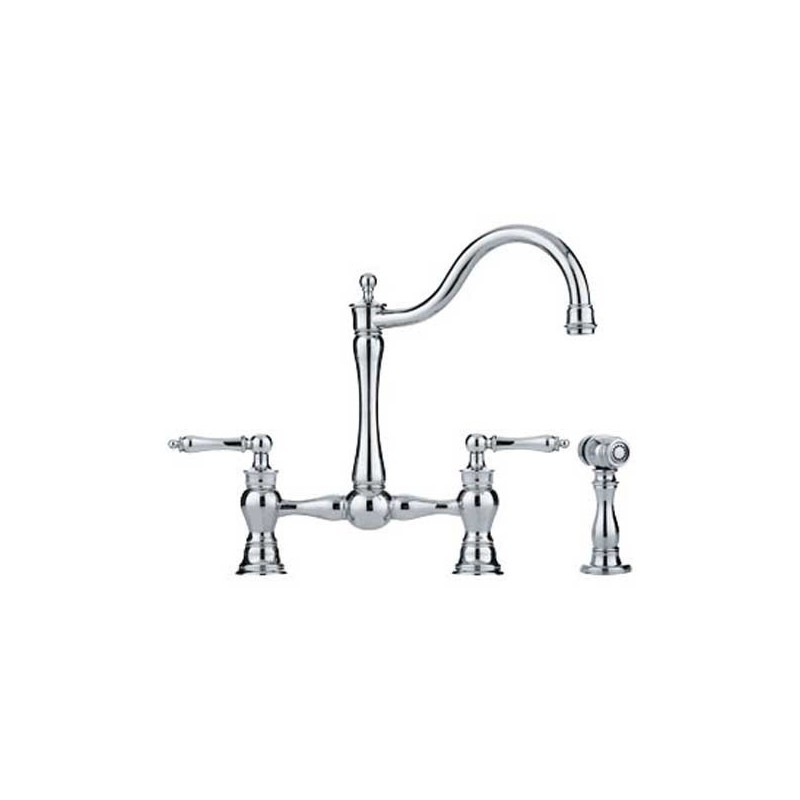 Franke FF7000a Polished Chrome Bridge Kitchen Faucet with Side Spray