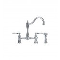 Franke FF7000a Polished Chrome Bridge Kitchen Faucet with Side Spray