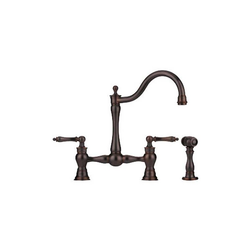 Franke FF7060a Old World Bronze Bridge Kitchen Faucet with Side Spray