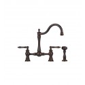 Franke FF7060a Old World Bronze Bridge Kitchen Faucet with Side Spray