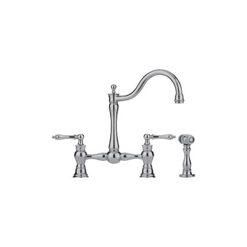 Franke FF7070a Polished Nickel Bridge Kitchen Faucet with Side Spray