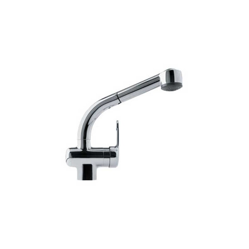 Franke FFPS600A Chrome Pullout Spray Gooseneck Spout Kitchen Faucet with Dual Spray