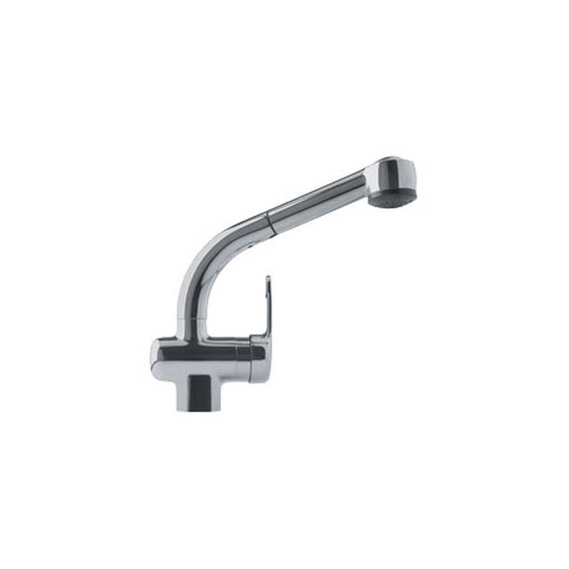 Franke FFPS680A Satin Nickel Pullout Spray Gooseneck Spout Kitchen Faucet with Dual Spray