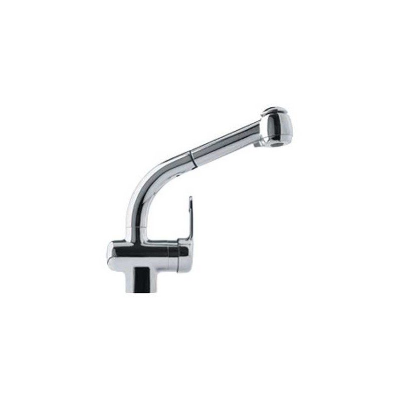 Franke FFPS600B Chrome Pullout Spray Gooseneck Spout Kitchen Faucet with Dual Spray