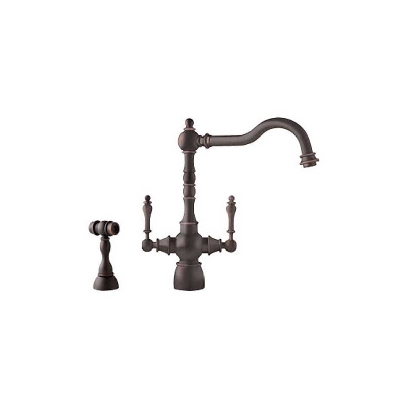Franke FHF460 Old World Dark Bronze Farm House Kitchen Faucet with Side Spray