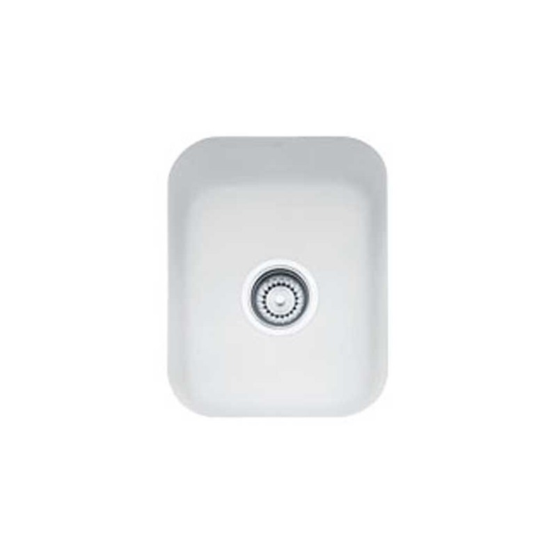 Franke CCK110-13MW Matte White Cisterna Single Basin Undermount Fireclay Bar Sink