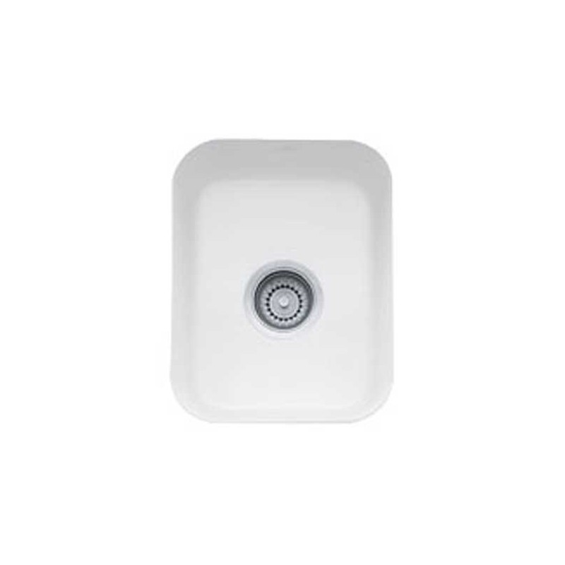 Franke CCK110-13WH White Cisterna Single Basin Undermount Fireclay Bar Sink