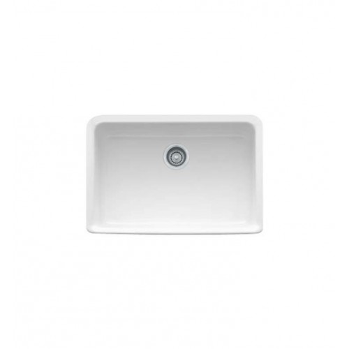 Franke MHK110-28WH Manor House Single Basin Farmhouse Fireclay Kitchen Sink in White