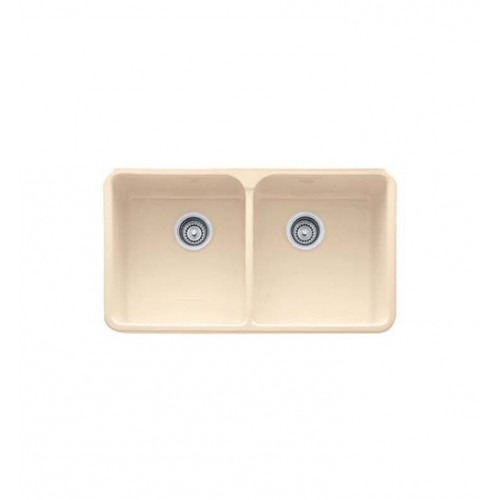 Franke MHK720-31BT Manor House Double Basin Farmhouse Fireclay Kitchen Sink in Biscuit