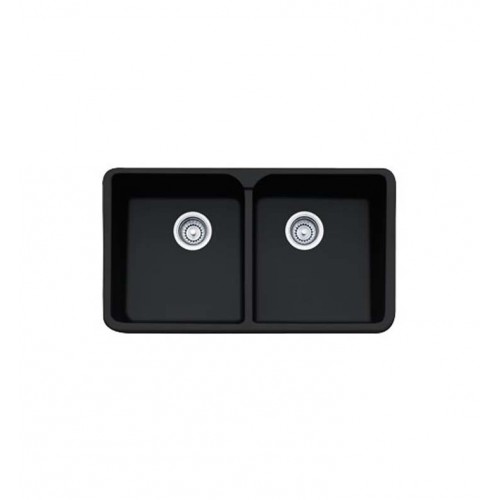 Franke MHK720-31MB Manor House Double Basin Farmhouse Fireclay Kitchen Sink in Matte Black