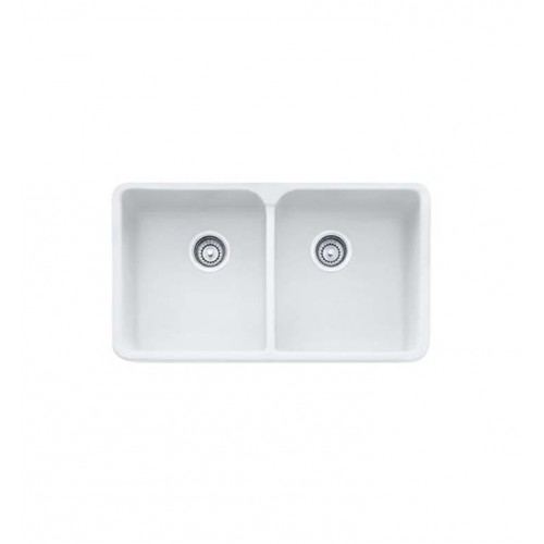 Franke MHK720-31MW Manor House Double Basin Farmhouse Fireclay Kitchen Sink in Matte White