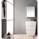 Fresca FVN8525WH Milano 25" Modern Bathroom Vanity with Medicine Cabinet and Faucet in Glossy White