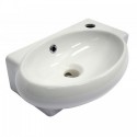 ALFI brand AB107 Small White Wall Mounted Ceramic Bathroom Sink Basin
