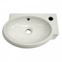 ALFI brand AB107 Small White Wall Mounted Ceramic Bathroom Sink Basin