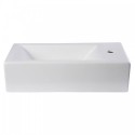 ALFI brand AB108 Small White Modern Rectangular Wall Mounted Ceramic Bathroom Sink Basin