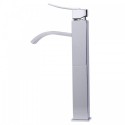 ALFI brand AB1158-PC Tall Polished Chrome Tall Square Body Curved Spout Single Lever Bathroom Faucet