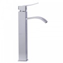 ALFI brand AB1158-PC Tall Polished Chrome Tall Square Body Curved Spout Single Lever Bathroom Faucet