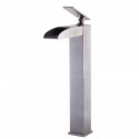 ALFI brand AB1597-BN Brushed Nickel Single Hole Tall Waterfall Bathroom Faucet