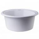 ALFI brand AB1717DI-W White 17" Drop-In Round Granite Composite Kitchen Prep Sink