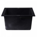 ALFI brand AB1720DI-BLA Black 17" Drop-In Rectangular Granite Composite Kitchen Prep Sink