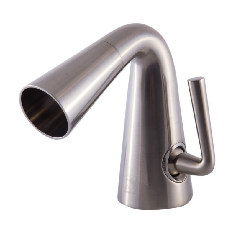 ALFI brand AB1788-BN Brushed Nickel Single Hole Cone Waterfall Bathroom Faucet