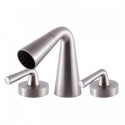 ALFI brand AB1790-BN Brushed Nickel Widespread Cone Waterfall Bathroom Faucet