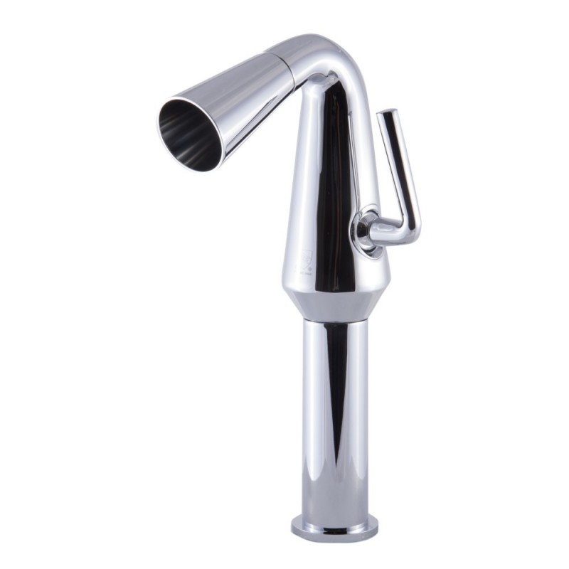 ALFI brand AB1792-PC Polished Chrome Single Hole Tall Cone Waterfall Bathroom Faucet