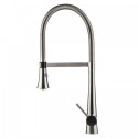 ALFI brand AB2027 Brushed Gooseneck Single Hole Faucet with Spray Head