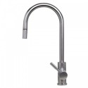 ALFI brand AB2028-BSS Solid Brushed Stainless Steel Single Hole Pull Down Kitchen Faucet