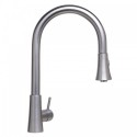 ALFI brand AB2034-BSS Solid Brushed Stainless Steel Pull Down Single Hole Kitchen Faucet