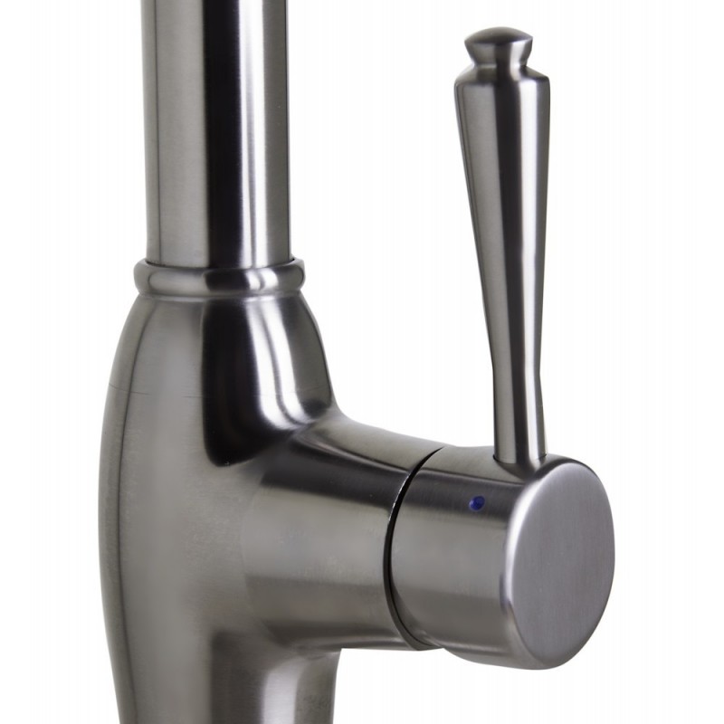 ALFI brand AB2043-BSS Traditional Solid Brushed Stainless Steel Pull Down Kitchen Faucet