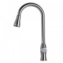 ALFI brand AB2043-BSS Traditional Solid Brushed Stainless Steel Pull Down Kitchen Faucet