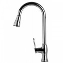 ALFI brand AB2043-PSS Traditional Solid Polished Stainless Steel Pull Down Kitchen Faucet