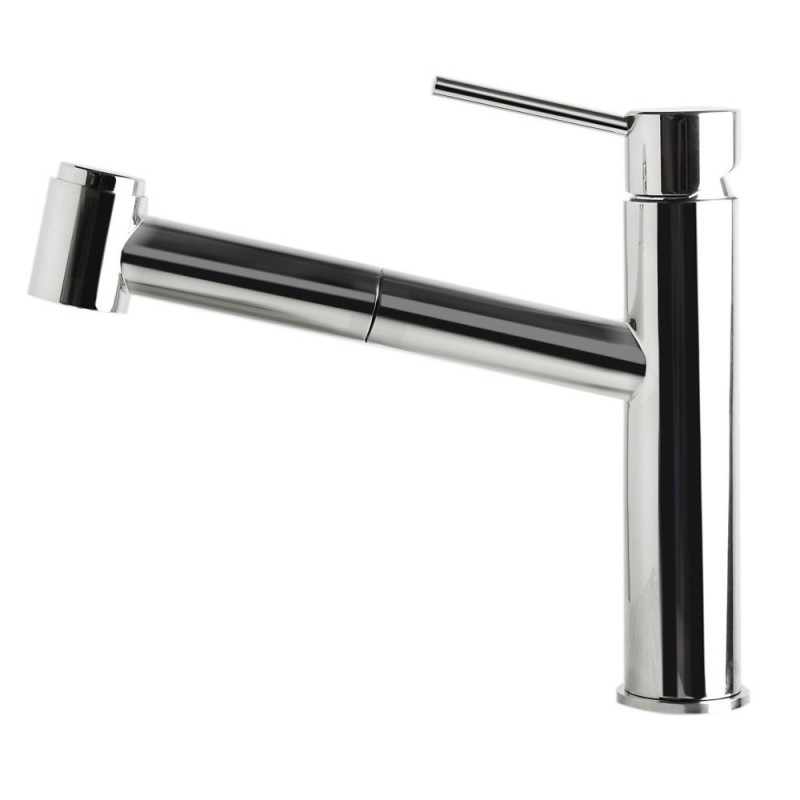 ALFI brand AB2203-PSS Polished Stainless Steel Kitchen Faucet /w Pull-Out Spray