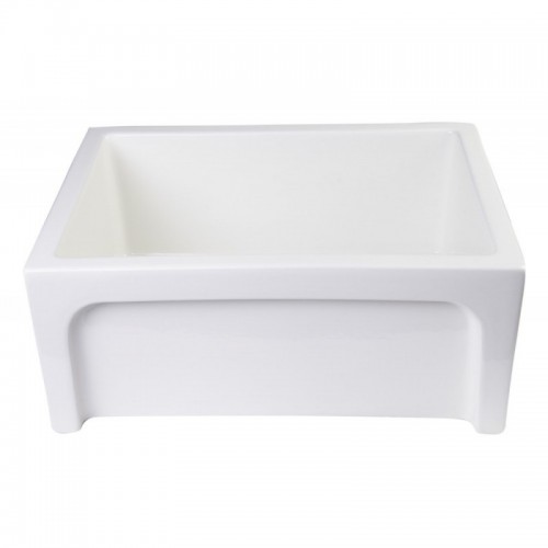 ALFI brand AB2418ARCH-B 24" Biscuit Arched Apron Thick Wall Fireclay Single Bowl Farm Sink