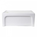 ALFI brand AB2418ARCH-B 24" Biscuit Arched Apron Thick Wall Fireclay Single Bowl Farm Sink