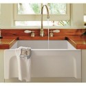 ALFI brand AB2418ARCH-W 24" White Arched Apron Thick Wall Fireclay Single Bowl Farm Sink