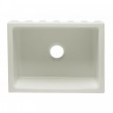 ALFI brand AB2418HS-B 24 inch Biscuit Reversible Smooth / Fluted Single Bowl Fireclay Farm Sink
