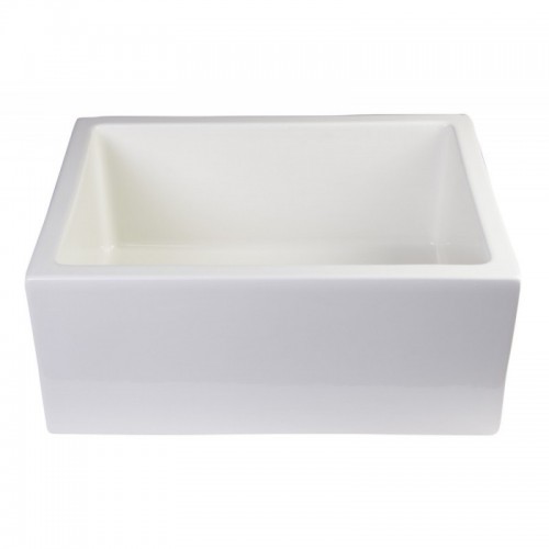 ALFI brand AB2418SB-B 24" Biscuit Smooth Thick Wall Fireclay Single Bowl Farm Sink