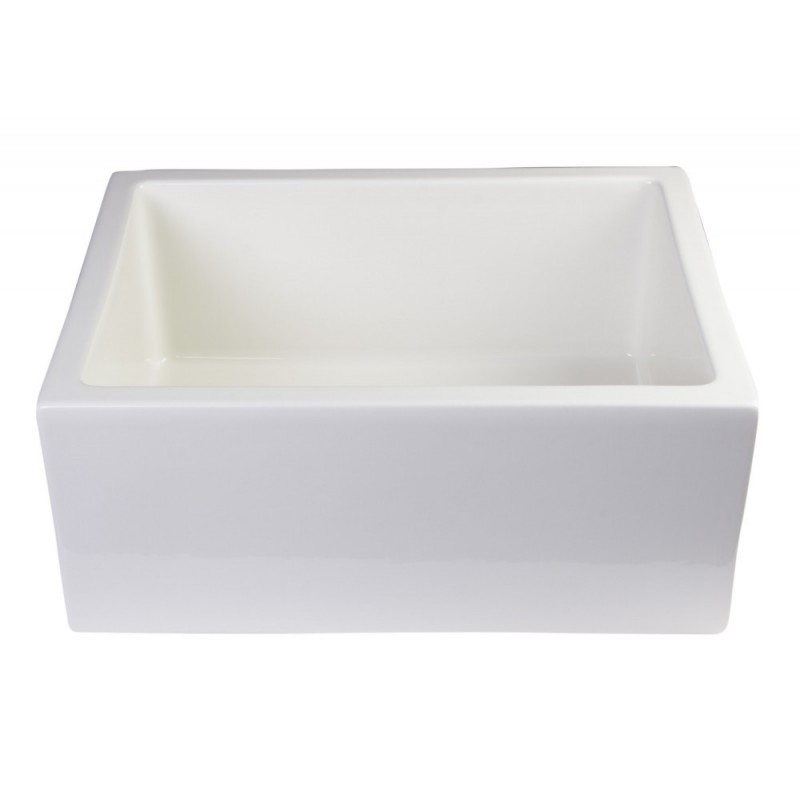 ALFI brand AB2418SB-B 24" Biscuit Smooth Thick Wall Fireclay Single Bowl Farm Sink