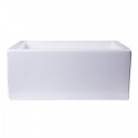 ALFI brand AB2418SB-W 24" White Smooth Thick Wall Fireclay Single Bowl Farm Sink