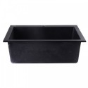 ALFI brand AB2420DI-BLA Black 24" Drop-In Single Bowl Granite Composite Kitchen Sink