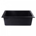 ALFI brand AB2420UM-BLA Black 24" Undermount Single Bowl Granite Composite Kitchen Sink